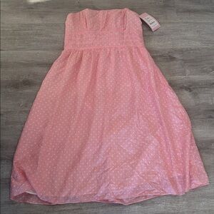NWT Vintage Lilly Pulitzer Katrina Pink Polka Dot Strapless Dress 12